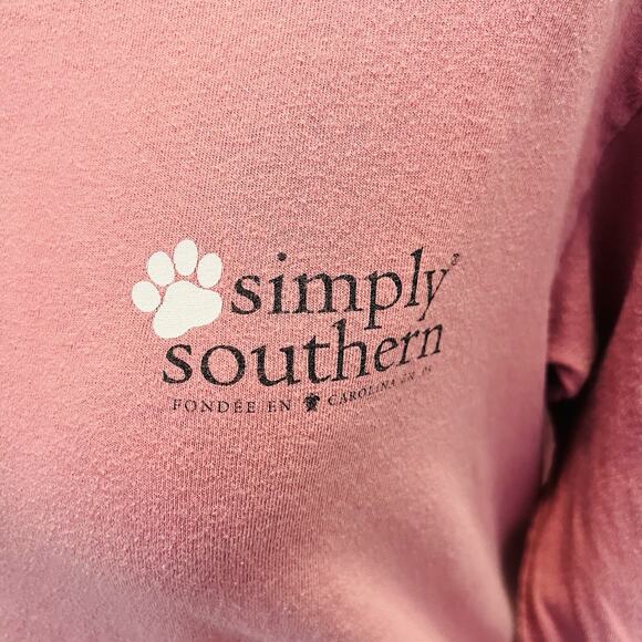 Simply Southern Shirt Women’s S “Dog Hair, Don’t Care” Long Sleeve Pink (A0131) - Picture 2 of 6